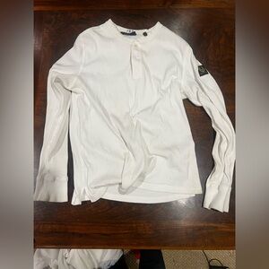 Belstaff imported White Casual ribbed Henley Shirt